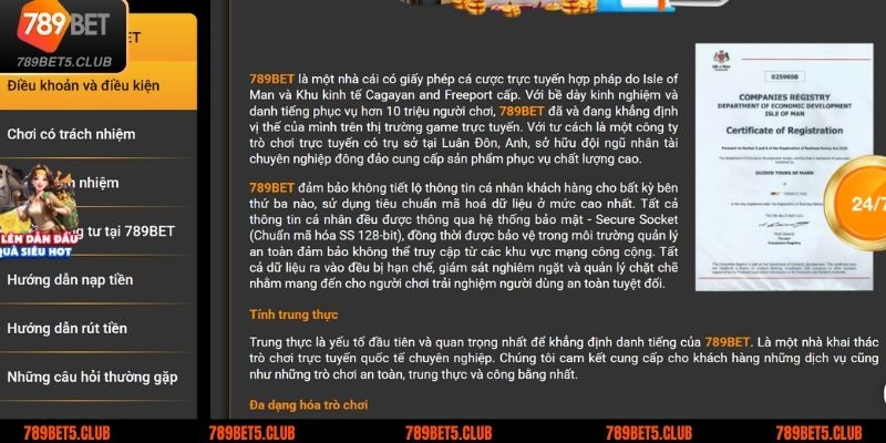 Được cấp phép từ các tổ chức lớn trong ngành cá cược trực tuyến